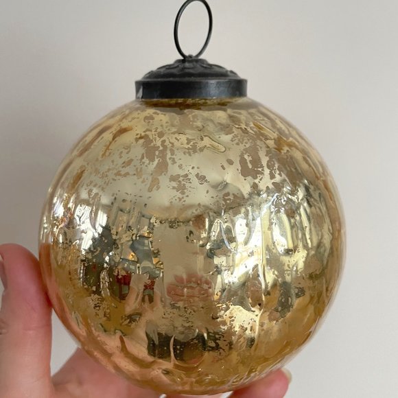 Anthropologie Large Mercury Glass Orb Ornament Christmas Tree Trim - Picture 2 of 2